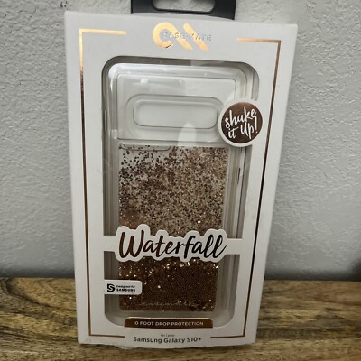 Case-Mate Waterfall Rose Gold Glitter Phone Case for Samsung Galaxy S10 + NEW