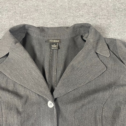 Lane Bryant Coat Womens 26 Gray Single Breasted Pockets Stretch Lightweight - Picture 4 of 11