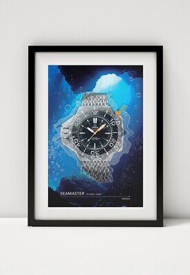 Omega Seamaster Ploprof 1200m print. Bold graphic art on canvas or Framed print.