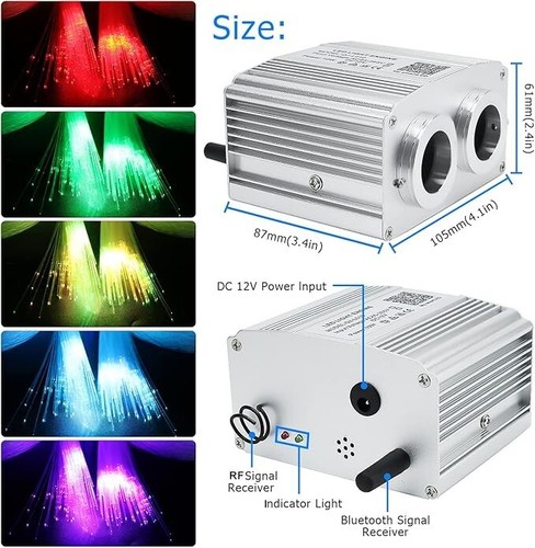Dual Port 16W Twinkle BT Fiber Optic Lights Star Ceiling Light Kit- NO REMOTE - Picture 2 of 21