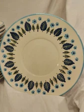 Vtg Marcrest Alpine Swiss Chalet Coffee Cup Plates Green Leaves MCM 