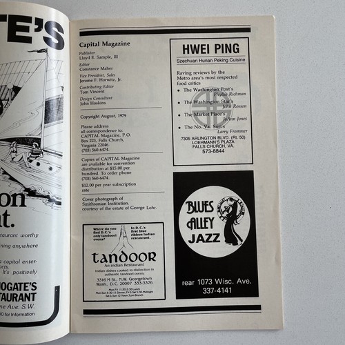 Capital Insiders Guide To Washington, DC Nightlife Aug Sept 1979 - 第 3/10 張圖片