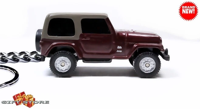 🎁 🇺🇸 🍁 ⛺🌲 LLAVERO RARO MARRÓN JEEP WRANGLER PERSONALIZADO Edición Limitada💕GRAN GIF💕🎄🎁 Foto 4 de 4