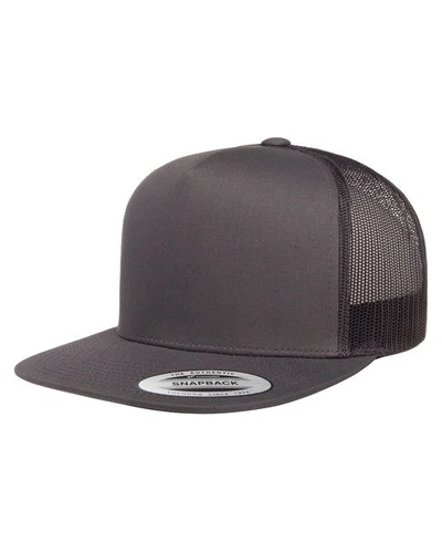 Yupoong 6006 YP Classics 5-Panel Trucker Hat Mesh Back Snapback Flat Bill Cap