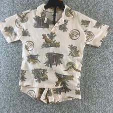 Jurassic World Kids 4T Shirt Shorts Set Tan Dinosaurs Short Sleeve MUJK402