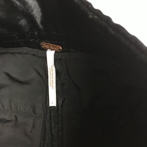 Free People Women Black Walk With You Stretch Velvet High Rise Flared Trousers 2 - Picture 12 of 15