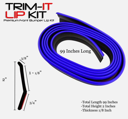 TRIM-IT Lip Kit Universal Fit Bumper Lip Spoiler Body Kit Wing Blue Hummer - Picture 4 of 12