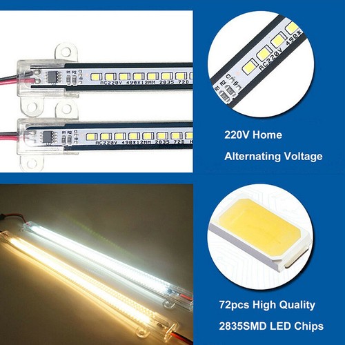 Barra luminosa AC220V ad alta luminosità 2835 LED con clip 30 cm 40 cm 72 LED - Picture 3 of 20