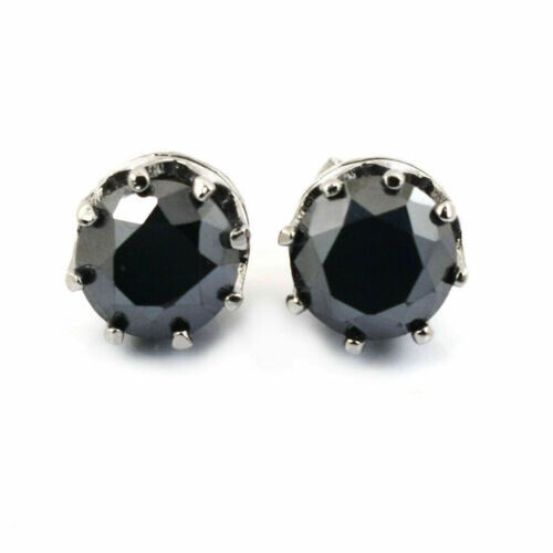 5.00 Ct Black Diamond Studs Earrings In Heavy Settings, AAA ! Valentine Gift - Picture 1 of 4