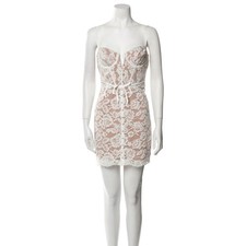 For Love Lemons White Lace Corset Bustier Mini Dress S NWT