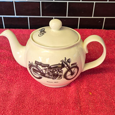 Dandy Lines Bone China Vincent HRD Motorcycle Teapot w/Lid Microwave Safe