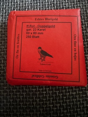 Rot - Doppelgold  100 Blatt gar. 23,0 Karat 80 X 80 mm  Echtgold