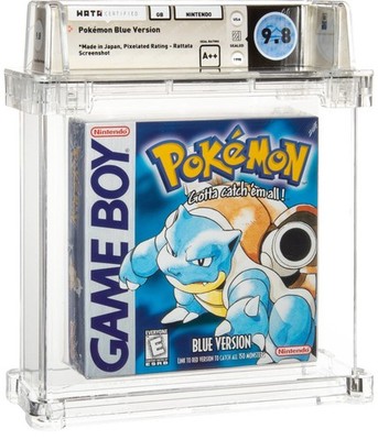 Pokemon Blue US Version Nintendo Game Boy White ESRB Sealed Wata 9.8 A++ POP 5