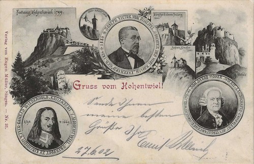 Cartolina, Saluto da Hohentwiel, Canto, cartolina illustrata 8 - viaggiata 1902