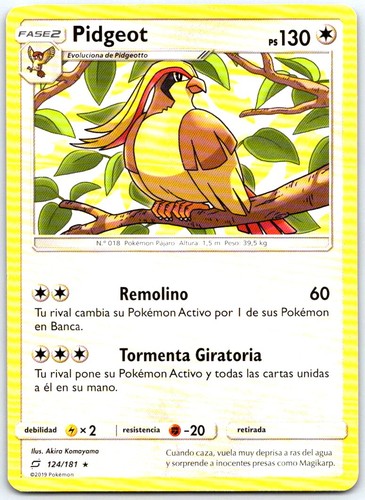 Pidgeot 124/181 SM - Team Up LP Pokemon TCG