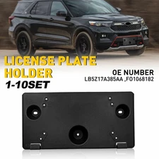 Front Bumper Bracket License Plate Assembly Plastic For 2020-2024 Ford Explorer