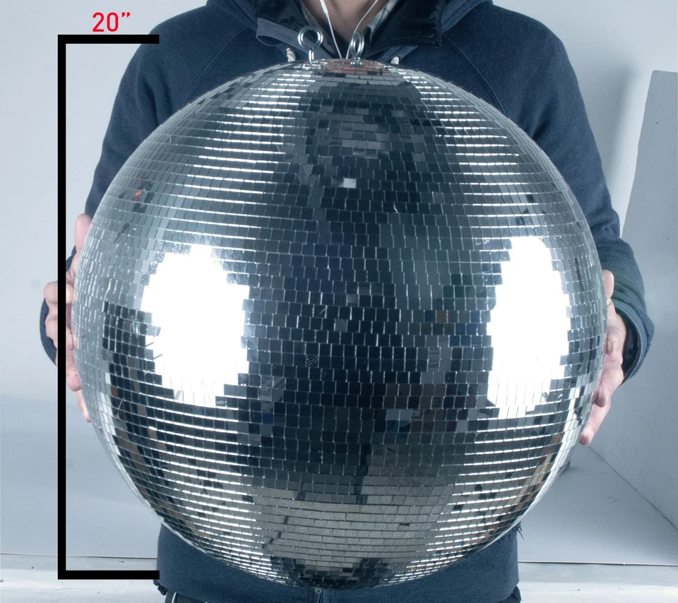 Eliminator EM20 20" Disco Mirror Ball w/ Motor Ring For Dance Floor/Events/Disco - Image 3 of 4
