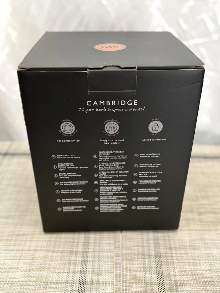 Carrusel de hierbas y especias Cole & Mason Cambridge de 16 frascos - estante de especias de acero inoxidable Foto 4 de 4