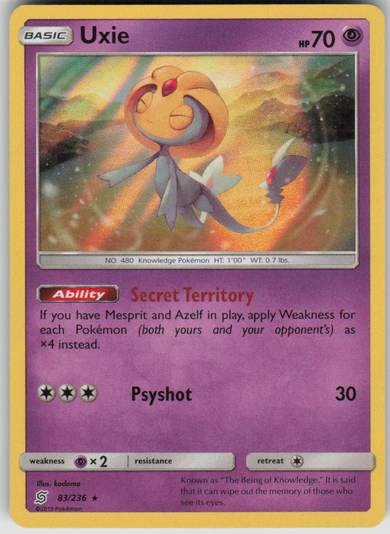 Uxie Rare Holo Unified Minds NM 83/236