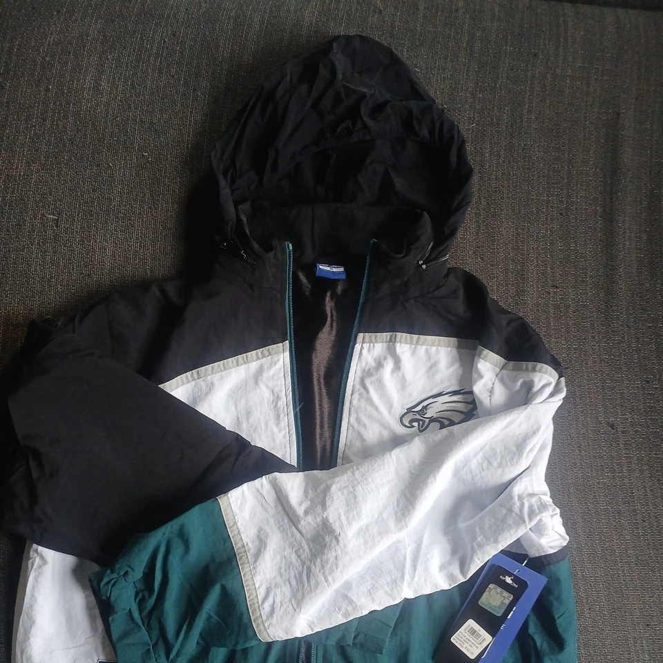 С ЯРЛЫКАМИ Мужская NFL Ultra игры Eagles полный молнии куртка с капюшоном Sz Med розничной $90 - Изображение 3 из 4