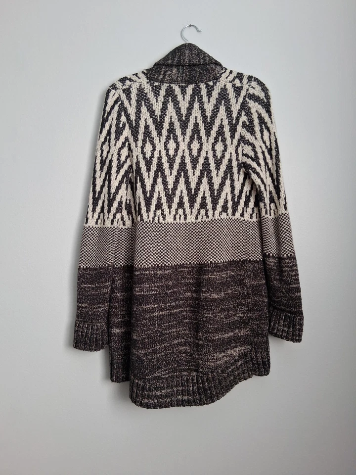 Cárdigan suéter Lucky Brand Southwestern para mujer mezcla de lana mediana cuello chal Foto 4 de 4