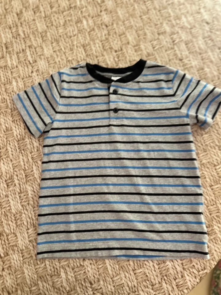 Lot of 5 HANNA ANDERSSON short sleeved striped henley polo tee shirt 4 100 - Image 4 of 4