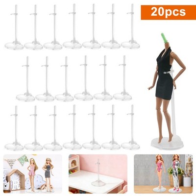 20 Sets Transparent Doll Display Holder for 11''-13'' Dolls Model Support Stand