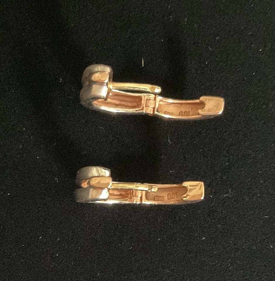 Creolen Weiß/Roségold 585 mit Brillanten 0,02ct Innendurchmesser 1cm - Bild 3 von 3