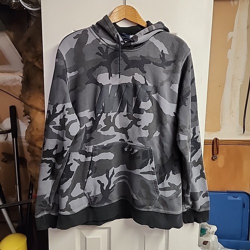 Sweat à capuche camouflage gris foncé étiquette bleue Nike - Homme 2XL