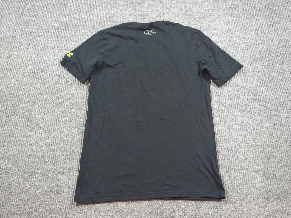 Camisa Under Armour Para Hombres Pequeña Negra Project Rock Manga Corta Gimnasio Logo Camiseta Foto 4 de 4