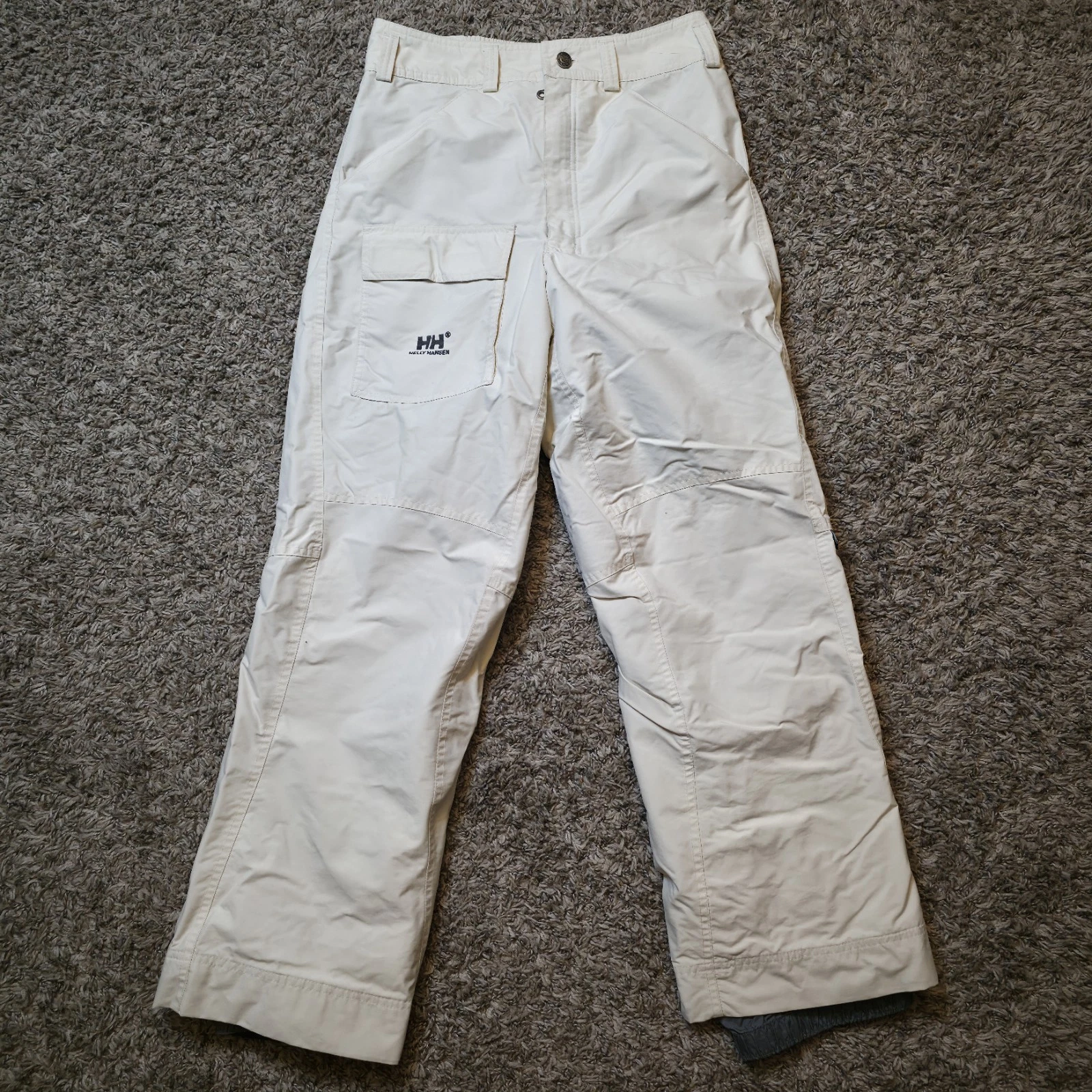Helly Hansen Snow Pants Mens Medium Off White Ski Snowboard Waterproof