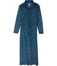 Anne Klein Womens Mesh A-line Shirt Dress, Blue, 10