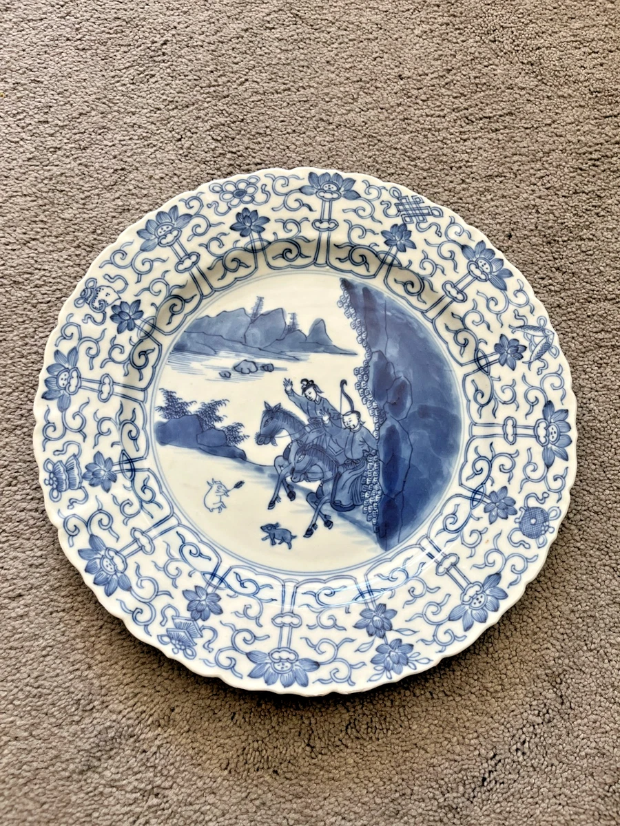 中国古董蓝色盘子| eBay