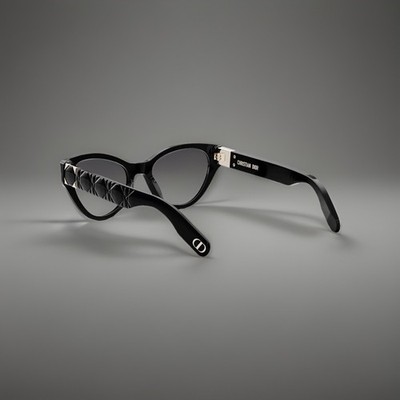 Dior Lady 95.22 O B1I 52mm Cat Eye Optical Glasses Shiny Black NWT MSRP $580