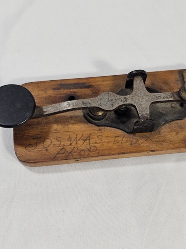 Vintage Antique Telegraph Key Morse Code Made In New York USA - Zdjęcie 7 z 8