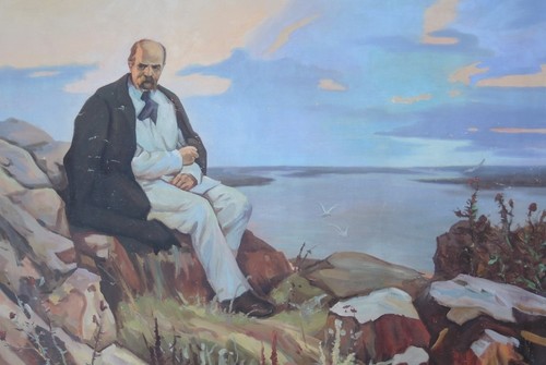 Antigua PINTURA AL ÓLEO SHEVCHENKO Famoso Poeta Ucraniano 1960 Realismo Lienzo 94" = 2,4 m - Imagen 4 de 8
