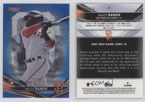 2022 Bowman's Best Blue Refractor /150 Heliot Ramos #62 Rookie RC