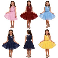 Kids Girls Gown Sleeveless Dresses Sparkly Dress Daily Wear Sequin Asymmetrical