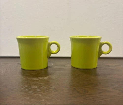 2 Fiestaware Fiesta CHARTREUSE Coffee Mugs Ring O Handle HLC