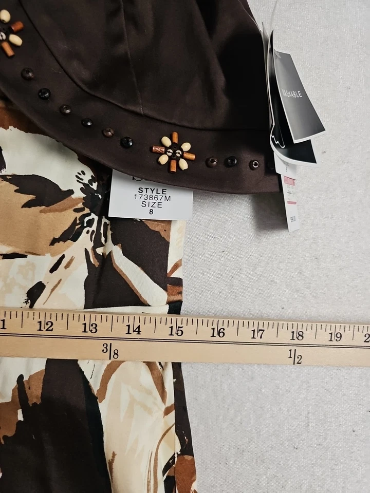 Nuevo conjunto de 8 vestidos Madison Leigh para mujer chaqueta bolero midi Art Deco marrón Foto 2 de 4