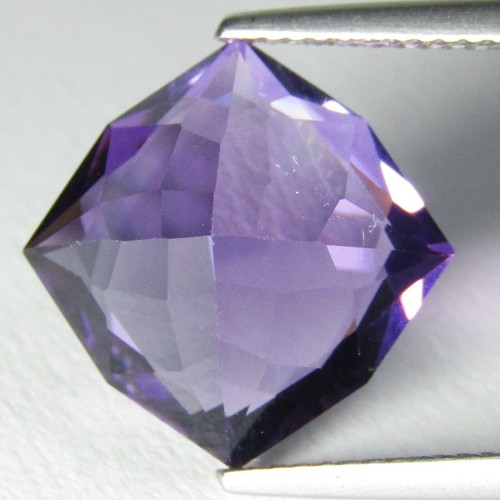 8.83Ct Fine Quality 100% Natural Amethyst 13.2mmCushion Custom Cut Loose Gem VDO - Picture 3 of 4
