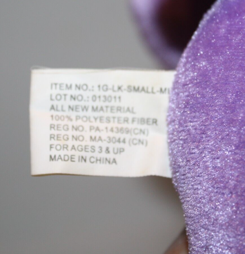 A & A Global Purple Hippo 10" Orange Ears Feet Stuffed Animal Cross Eye Soft Toy - Picture 9 of 9