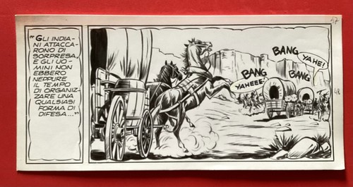 Original comic strip art x3 Piccolo Ranger Western 1970 #49/51 Italian edition - Picture 4 of 9