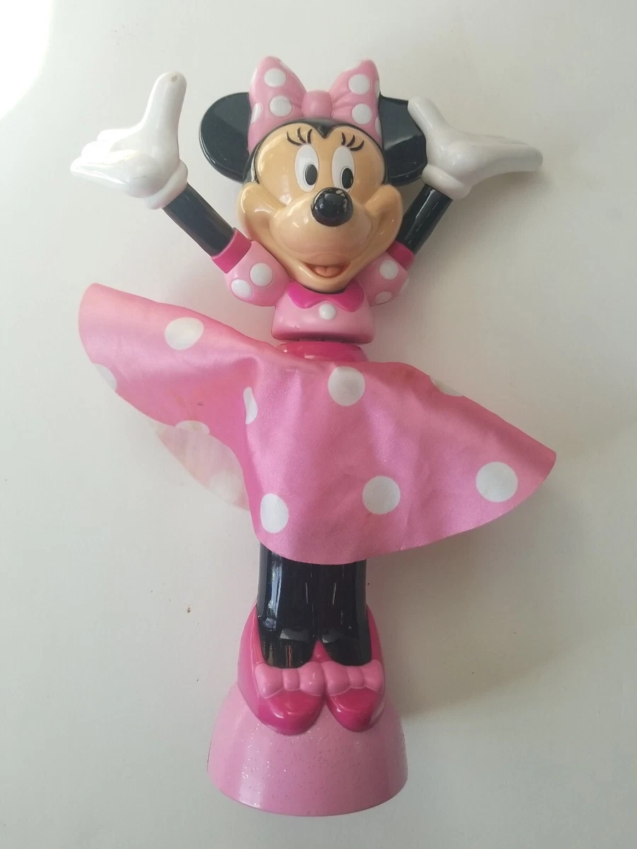 Vintage Minnie Mouse light up spinner Disney Parks Pink Polka dot