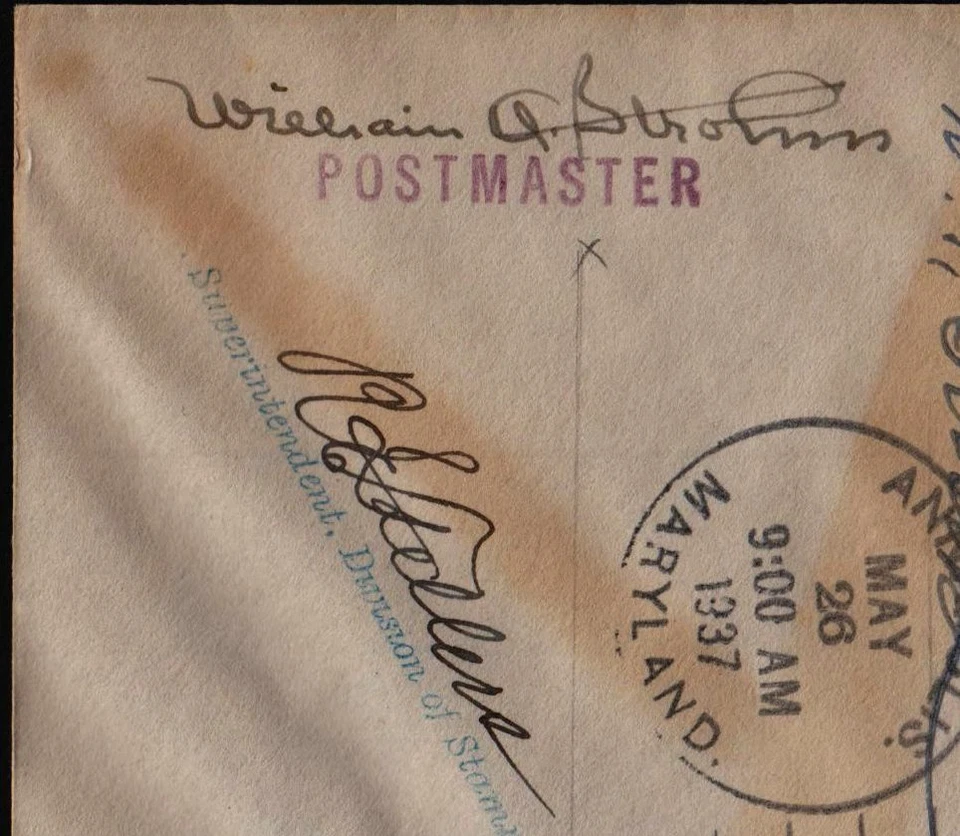 1937 Sc 794 5c Army Navy FDC, Admiral, Postmaster, etc signatures, to Wunder - Image 3 of 3