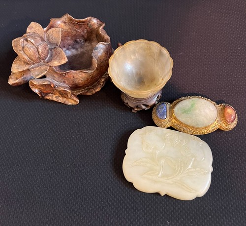 lot of 4 China Chinese Ming or Qing dynasty, jade, jadeite, stone, sculptures. - 第 5/7 張圖片