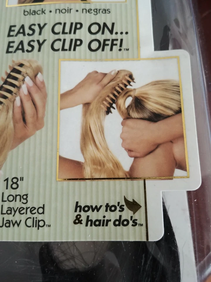 Nuevo SCUNCI Negro Clip-on Largo Imitación Extensión de Cabello En Capas Clip Cierre Estilo de Cabello Foto 4 de 4