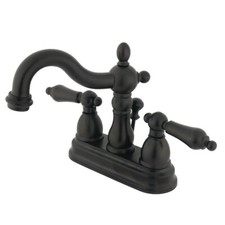 Kingston Heritage KB1605 4  Centerset Bathroom Faucet W/Drain In Oil Rub Bronze