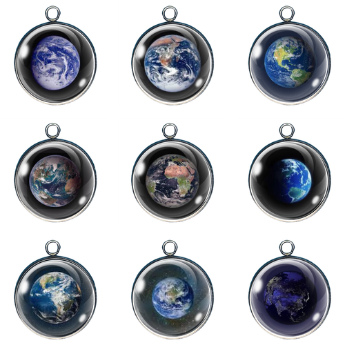 Earth Day! What a View Glass Cabochon Charms, Jewelry Making Charms - Picture 1 of 20