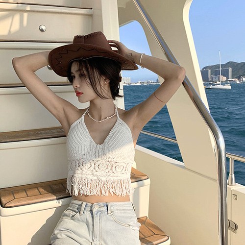Bralette Bra Crochet Crop Top Backless Tops Bikini Tank Boho Beach Camisoles hot - Picture 10 of 19